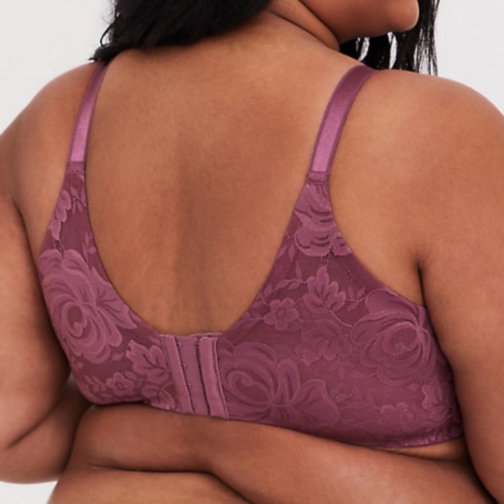 Torrid Women's Plus Size Mauve Lace 360º XO Push-Up Plunge Bra - Picture 3 of 9
